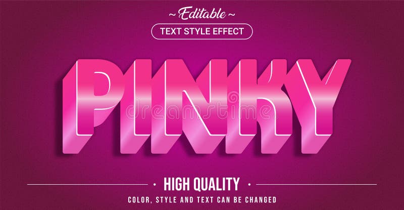 Efeito de estilo de texto editável - Estilo tema Pinky ilustração do vetor