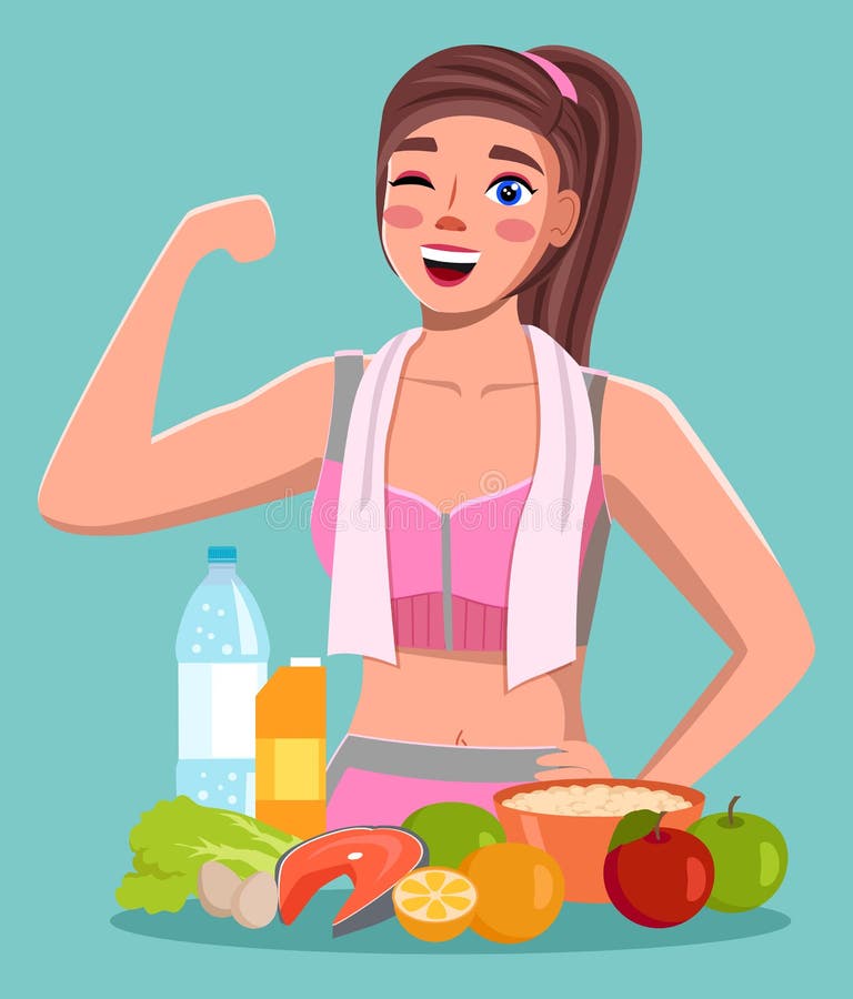 Estilo De Vida Saludable, Deporte, Alimentación Natural, Nutrición  Adecuada, Vitaminas, Ecología, Recolección De Comida Ecológica Ilustración  del Vector - Ilustración de fruta, sombrero: 198131725