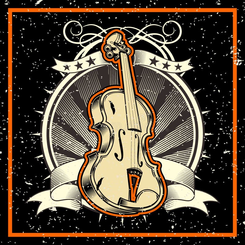 Estilo del Grunge el violín del concepto de la música clásica libre illustration Estilo del Grunge el violín del concepto de la música clásica libre illustration