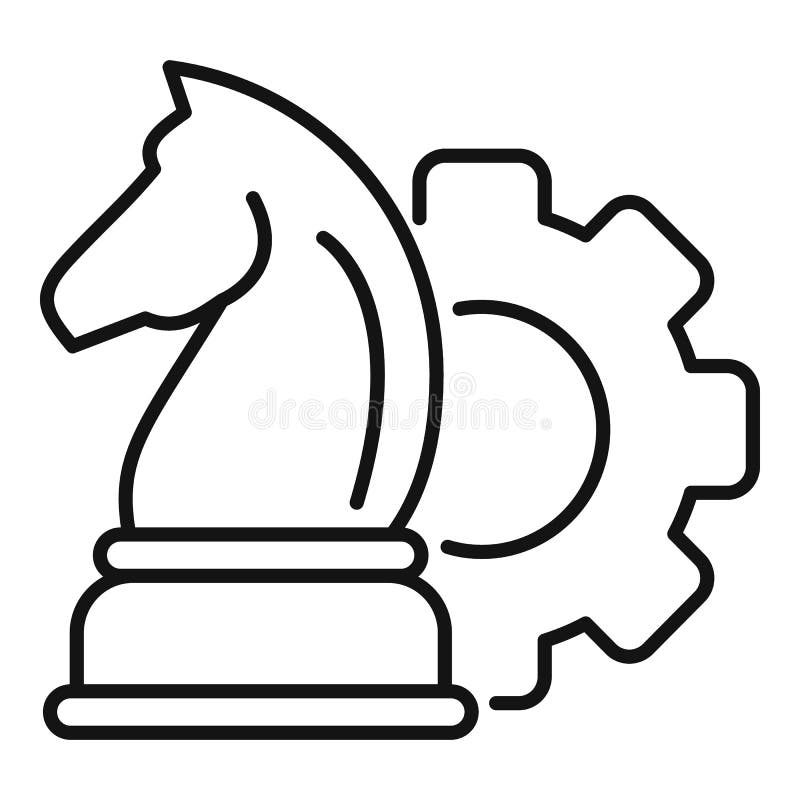 Ícone Do Cavalo De Xadrez Da Engrenagem, Estilo Plano Ilustração do Vetor -  Ilustração de engrenagem, elemento: 166749341