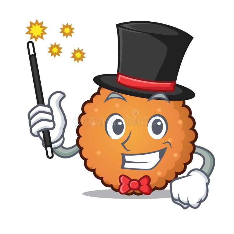 Estilo dos desenhos animados da mascote das cookies do mágico ilustração stock Estilo dos desenhos animados da mascote das cookies do mágico ilustração stock