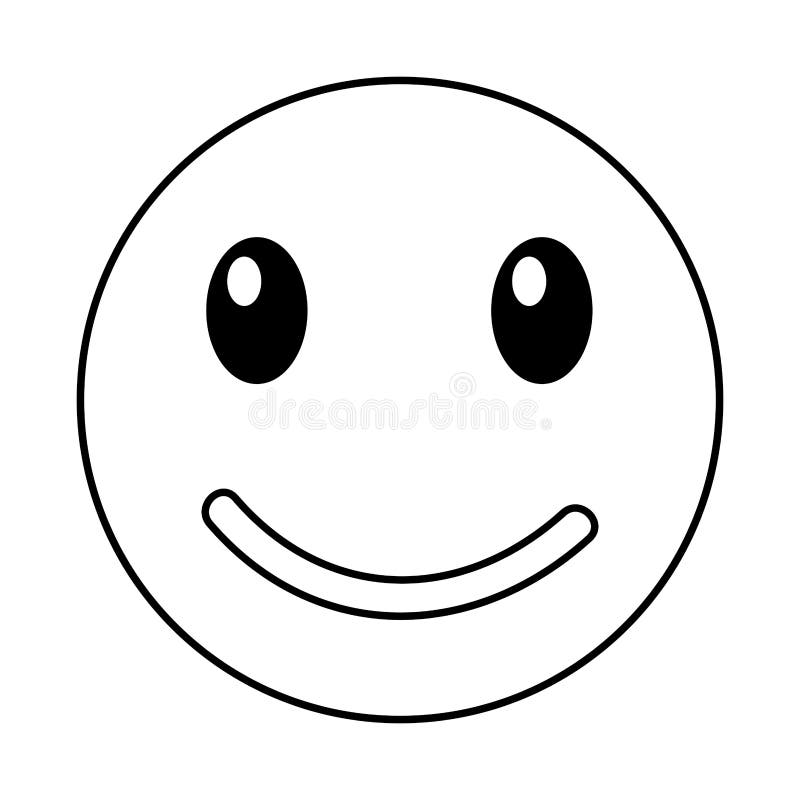 Estilo feliz del kawaii de la cara del emoticon stock de ilustración Estilo feliz del kawaii de la cara del emoticon stock de ilustración