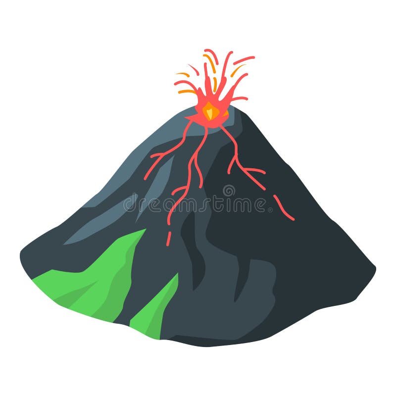 Ícone De Vulcão De Pedra Contorno Vetor Erupção Vulcânica Lava