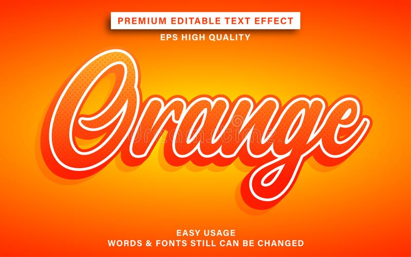 Efeito de texto editável estilo laranja ilustração stock