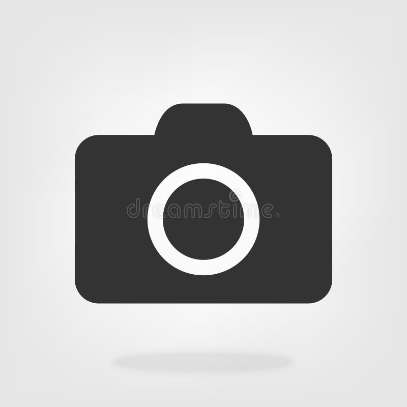 Estilo liso do vetor do ícone da câmera isolado no fundo cinzento Símbolo para seu projeto da site, logotipo da câmera, app, UI I ilustração do vetor Estilo liso do vetor do ícone da câmera isolado no fundo cinzento Símbolo para seu projeto da site, logotipo da câmera, app, UI I ilustração do vetor