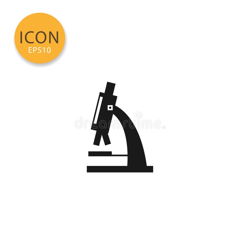 Estilo plano aislado icono del microscopio libre illustration Estilo plano aislado icono del microscopio libre illustration