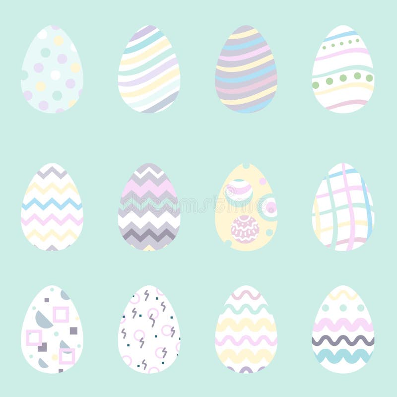 Estilo plano de los iconos de los huevos de Pascua Ilustración del vector ilustración del vector Estilo plano de los iconos de los huevos de Pascua Ilustración del vector ilustración del vector
