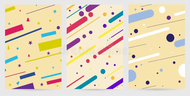 Estilo plano de Memphis del fondo del modelo Vector. Modele el fondo con las líneas, punto, triángulos en el estilo plano de Memphis Ilustración del vector