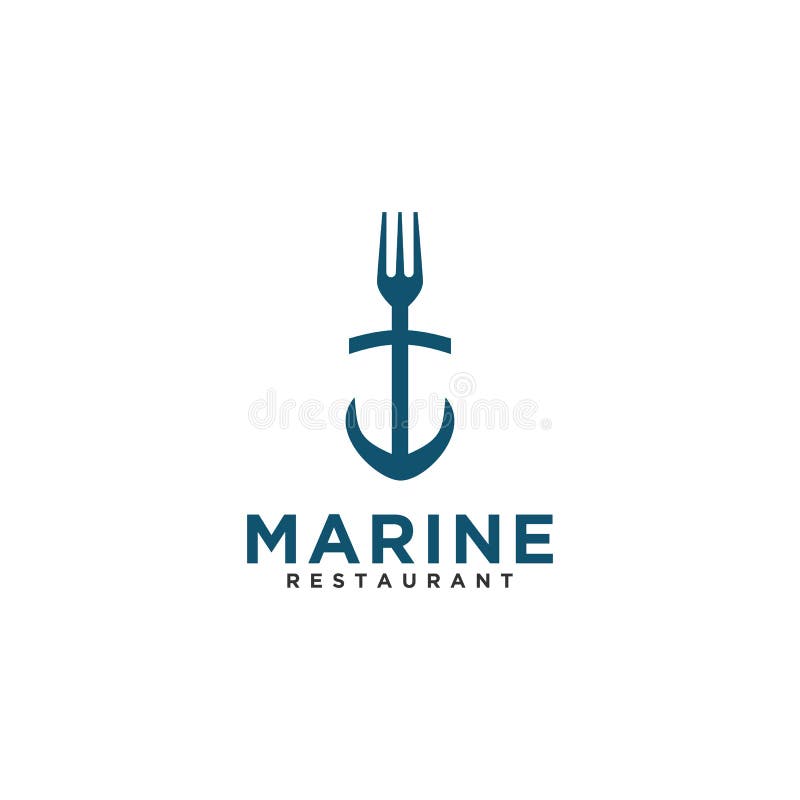 Estilo retro do projeto marinho do logotipo do restaurante da forquilha ilustração royalty free Estilo retro do projeto marinho do logotipo do restaurante da forquilha ilustração royalty free