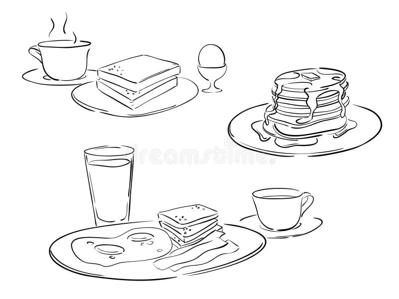 Estilos del desayuno ilustración del vector Estilos del desayuno ilustración del vector