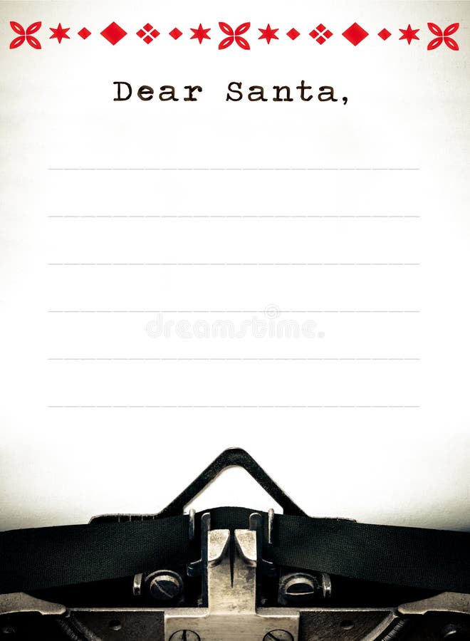 Estimado Papá Noel, letra del list d'envie de la máquina de escribir imágenes de archivo libres de regalías Estimado Papá Noel, letra del list d'envie de la máquina de escribir imágenes de archivo libres de regalías