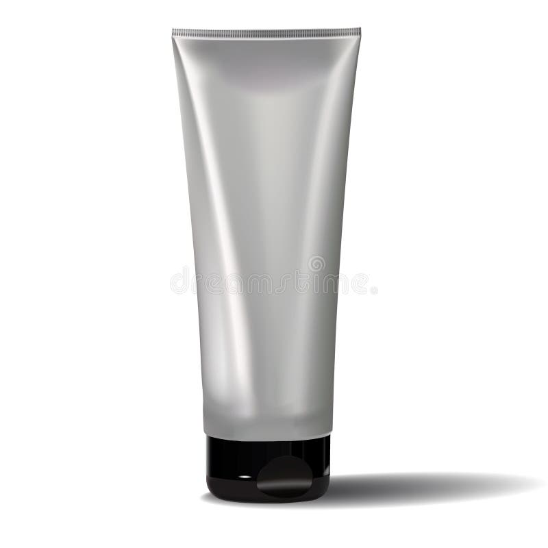 El tubo del negro de la plata del Grayscale de la crema o del gel blanco limpia. libre illustration El tubo del negro de la plata del Grayscale de la crema o del gel blanco limpia. libre illustration
