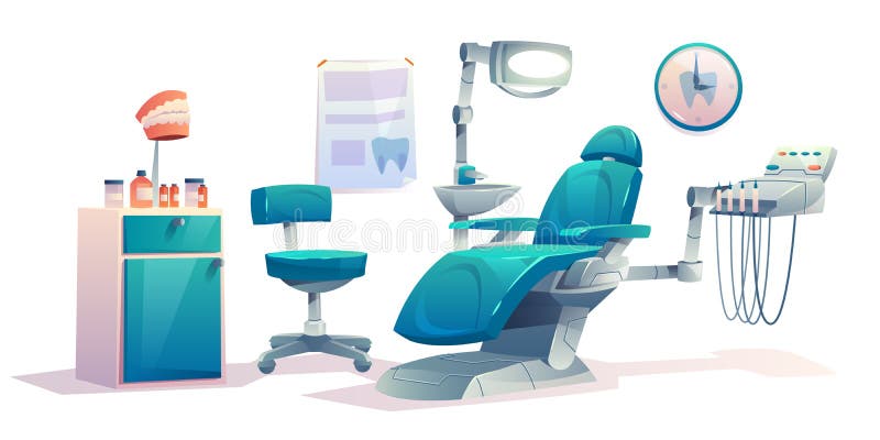Estomatología Interior Del Gabinete Dental De La Oficina Del Dentista  Ilustración del Vector - Ilustración de oficina, salud: 155387061
