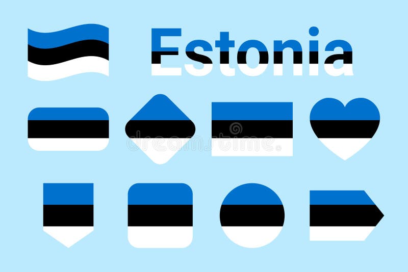 Estonia flaga wektoru kolekcja Set Estońskie flaga państowowa Mieszkanie odosobnione ikony, tradycyjni kolory ilustracja Sieć, sp ilustracji Estonia flaga wektoru kolekcja Set Estońskie flaga państowowa Mieszkanie odosobnione ikony, tradycyjni kolory ilustracja Sieć, sp ilustracji