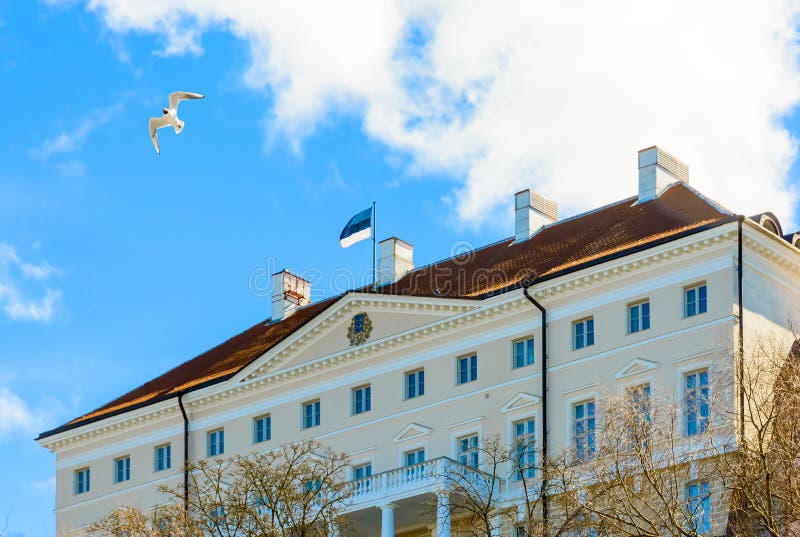 Estonian government building on Toompea hill in old Tallinn city, Estonia.