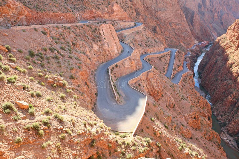 Winding road in Atlas Mountains, Morocco. Winding road in Atlas Mountains, Morocco