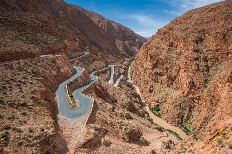 Winding mountain road in Dades gorge, Morocco. Winding mountain road in Dades gorge, Morocco