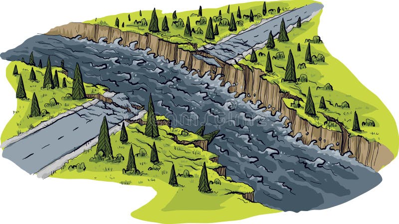 Estrada devastada inundação ilustração royalty free Estrada devastada inundação ilustração royalty free