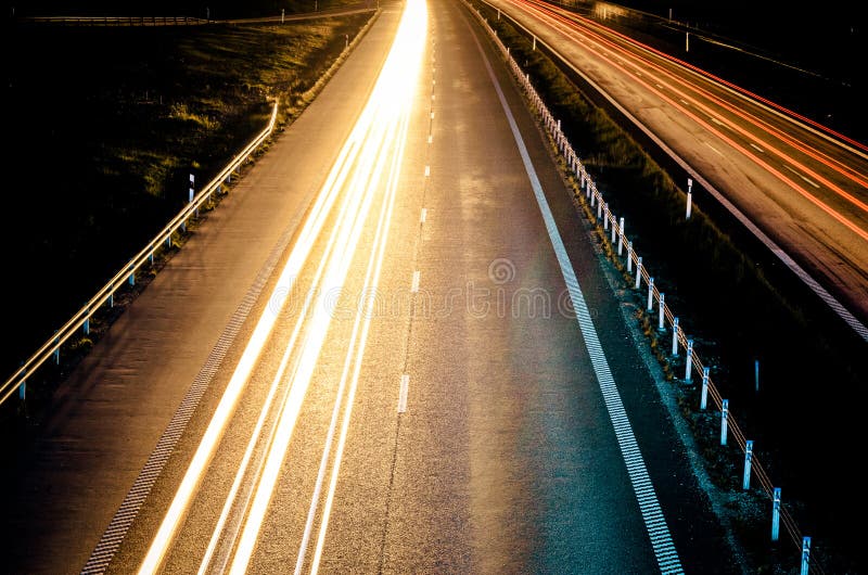 Highway at night, long exposure. Highway at night, long exposure