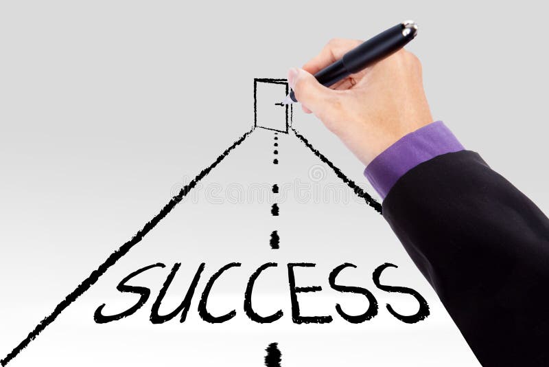 Estrada para obter a porta do sucesso imagem de stock royalty free Estrada para obter a porta do sucesso imagem de stock royalty free