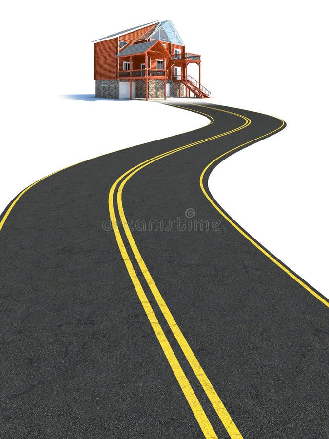 Estrada à casa nova ilustração stock Estrada à casa nova ilustração stock