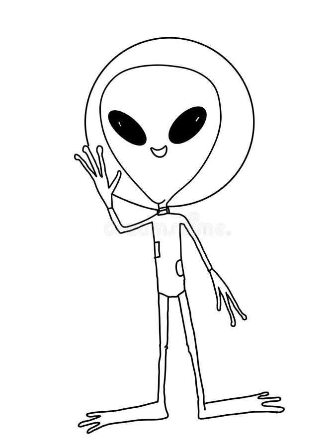 ilustração de desenho de personagem ufo estrangeiro paz 4684856 Vetor no  Vecteezy