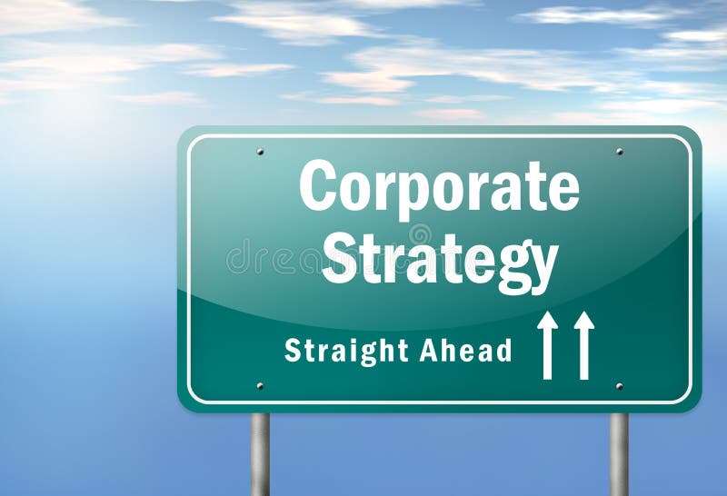 Estrategia corporativa del poste indicador de la carretera stock de ilustración Estrategia corporativa del poste indicador de la carretera stock de ilustración