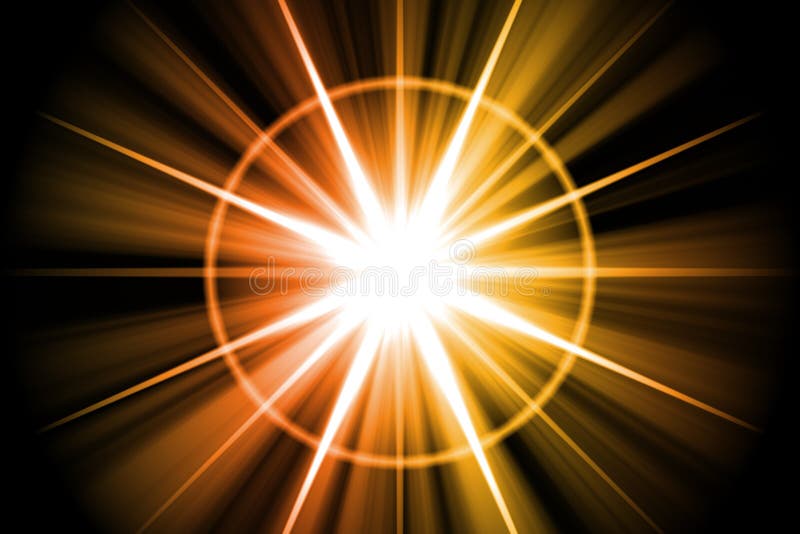 Estratto arancione dello sprazzo di sole della stella illustrazione di stock Estratto arancione dello sprazzo di sole della stella illustrazione di stock