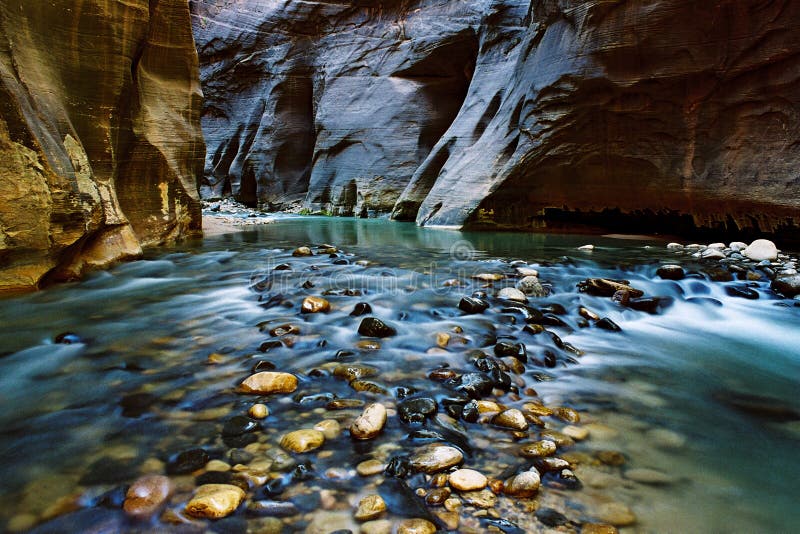 Gargantas, Rio Virgin, Utah imagens de stock royalty free