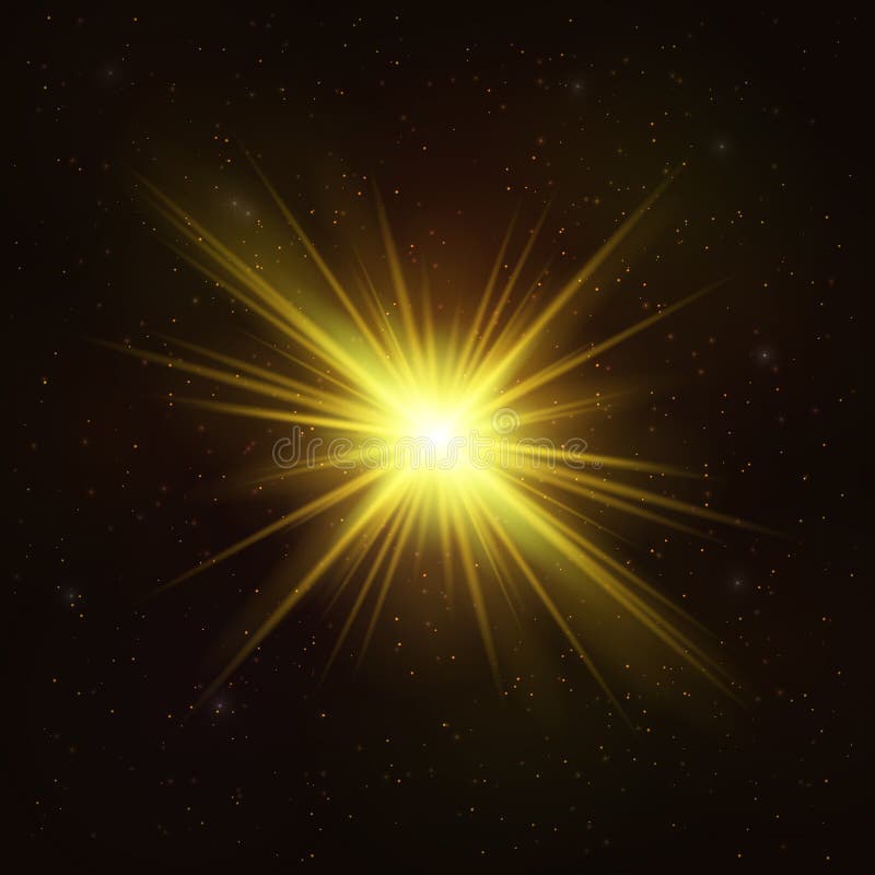 Estrela de brilho do ouro - objeto cósmico realístico ilustração royalty free Estrela de brilho do ouro - objeto cósmico realístico ilustração royalty free