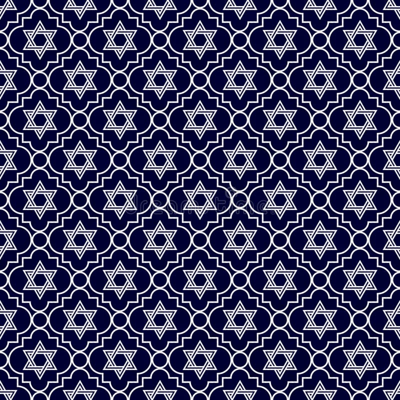Estrela dos azuis marinhos e do branco de David Repeat Pattern Background