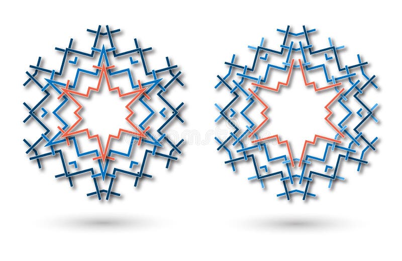 Estrela sextavada abstrata dos flocos ilustração do vetor