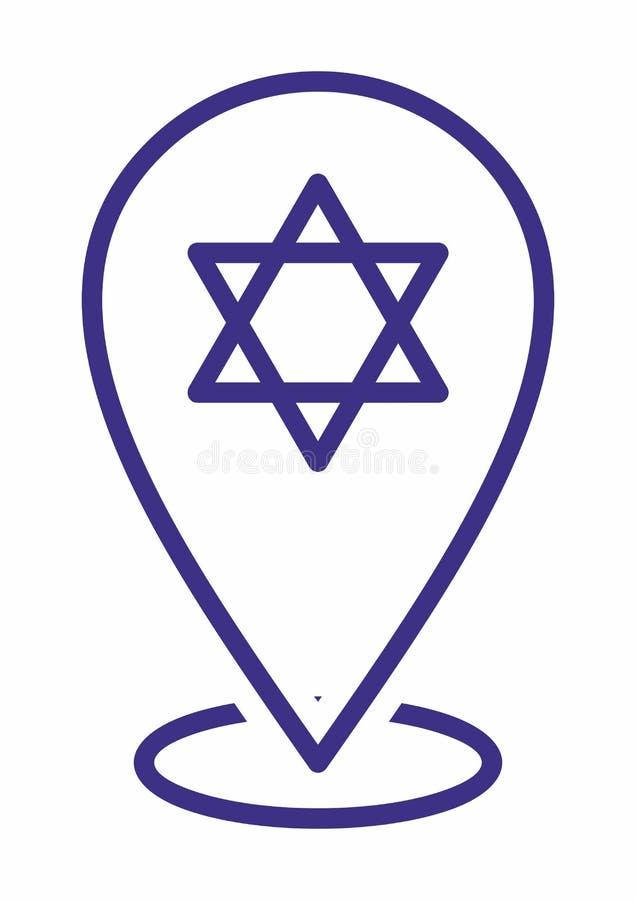 Estrella de David, escudo de David o de Magen David icono de la ubicación para el propósito multi Marcadores del mapa stock de ilustración Estrella de David, escudo de David o de Magen David icono de la ubicación para el propósito multi Marcadores del mapa stock de ilustración