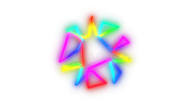 Estrella de movimiento de color neón brillante digital abstracta de animación de 4 k. pantalla de movimiento de fondo transparente almacen de video