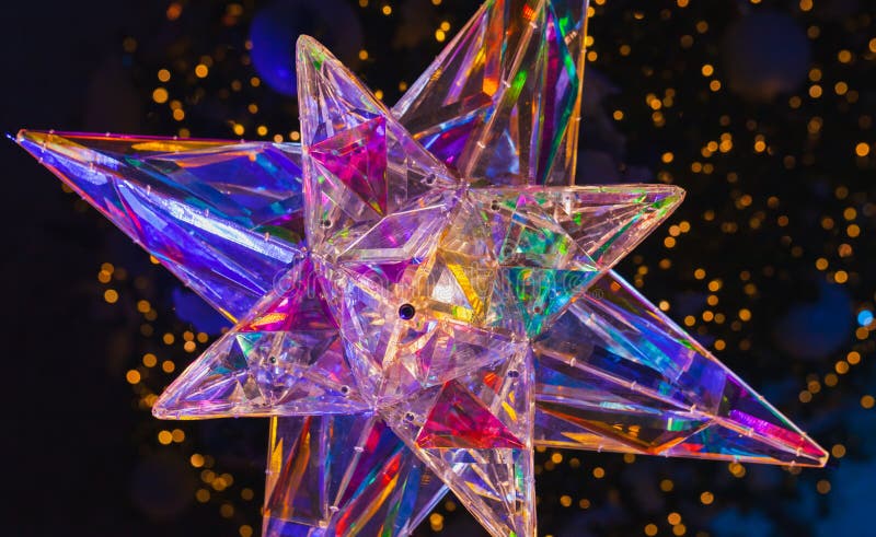 Estrella decorativa con iluminación interior colorida imágenes de archivo libres de regalías