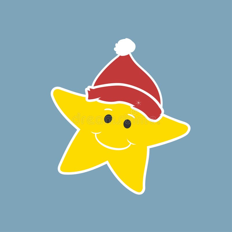 Estrella feliz con la cabeza en un fondo azul, ejemplo de Santa Claus del vector libre illustration Estrella feliz con la cabeza en un fondo azul, ejemplo de Santa Claus del vector libre illustration