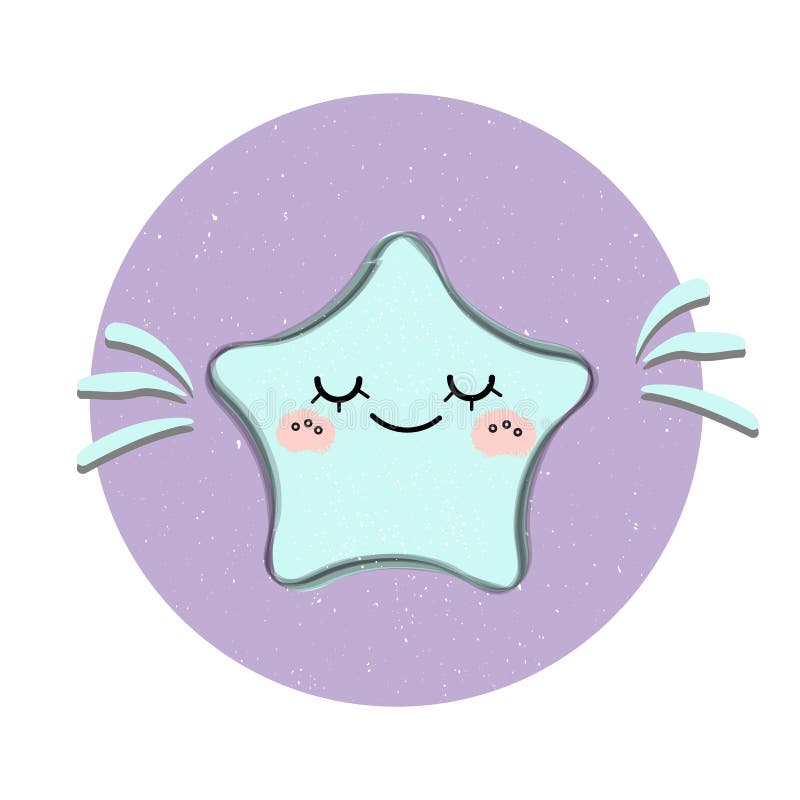 Estrella linda Ejemplo del vector para los niños Impresión para la ropa Tema de las buenas noches, fiesta de bienvenida al bebé, ilustración del vector Estrella linda Ejemplo del vector para los niños Impresión para la ropa Tema de las buenas noches, fiesta de bienvenida al bebé, ilustración del vector