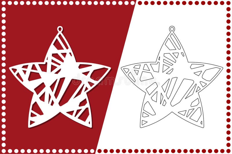 Estrella moderna de la Navidad El juguete del Año Nuevo para el corte del laser Ilustración del vector ilustración del vector Estrella moderna de la Navidad El juguete del Año Nuevo para el corte del laser Ilustración del vector ilustración del vector