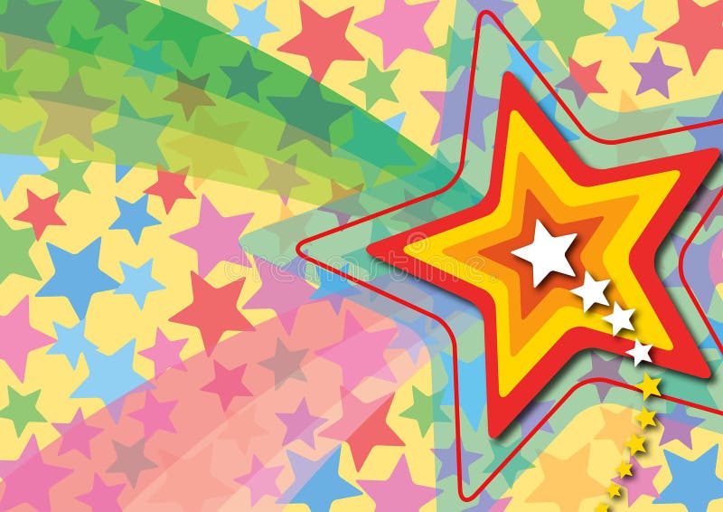 Estrella retra del arco iris del estallido Estrella retra del arco iris del estallido