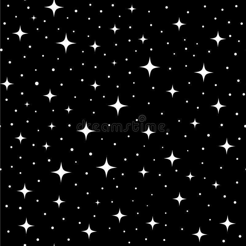 Estrellas Blancas En Fondo Negro Ilustración del Vector - Ilustración de  retro, modelo: 106921176