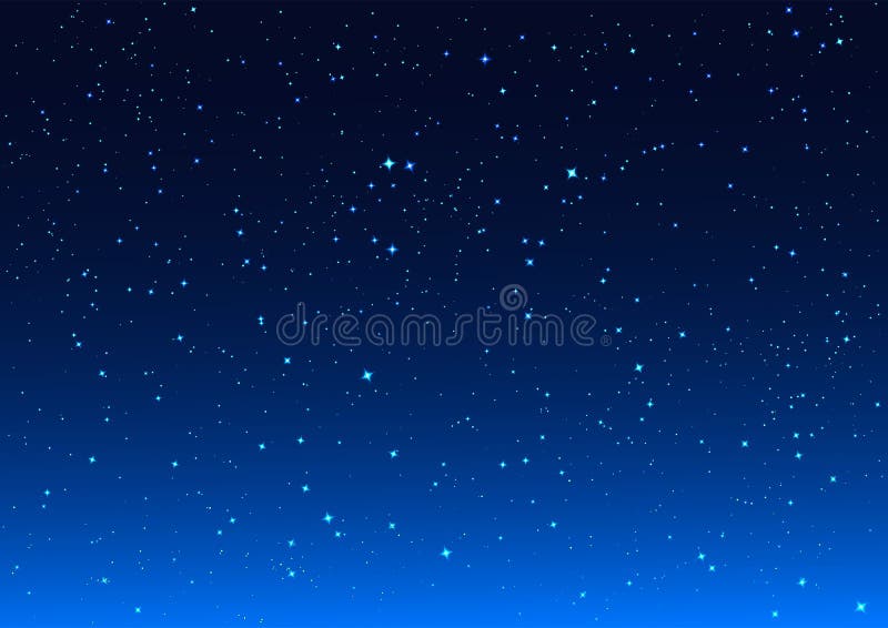 Estrellas brillantes en cielo nocturno oscuro azul ilustración del vector Estrellas brillantes en cielo nocturno oscuro azul ilustración del vector