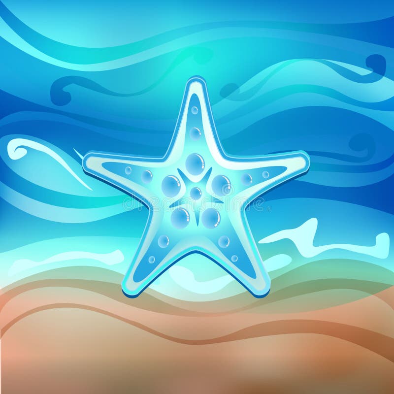 Estrellas de mar en el vector de la playa stock de ilustración Estrellas de mar en el vector de la playa stock de ilustración