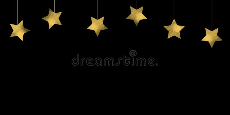 Estrelo Simples ou estrelas suspensas sobre fundo preto ilustração royalty free Estrelo Simples ou estrelas suspensas sobre fundo preto ilustração royalty free