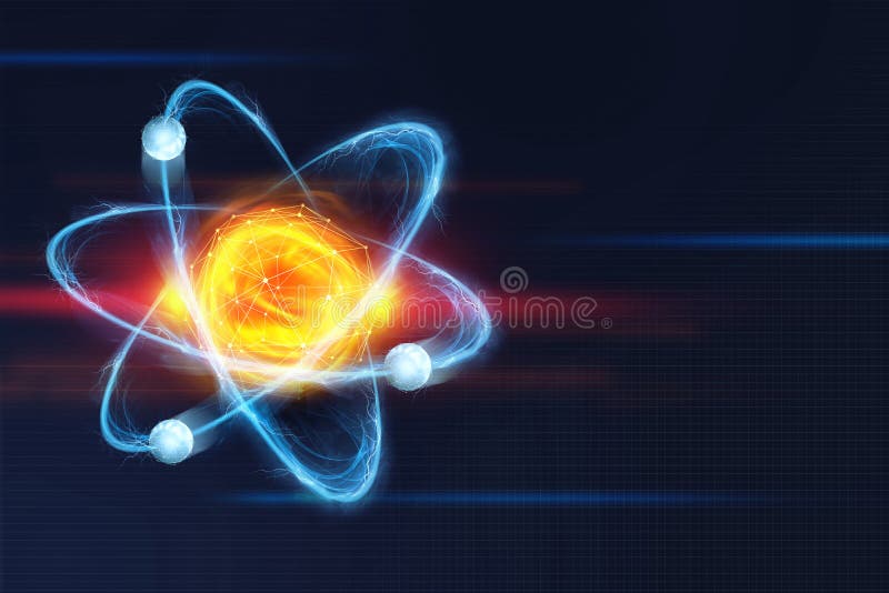 Estructura atómica Concepto futurista en el tema de la nanotecnología en ciencia