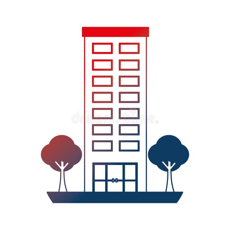 Estructura de edificio con el icono aislado plantas de los ?rboles ilustración del vector Estructura de edificio con el icono aislado plantas de los ?rboles ilustración del vector