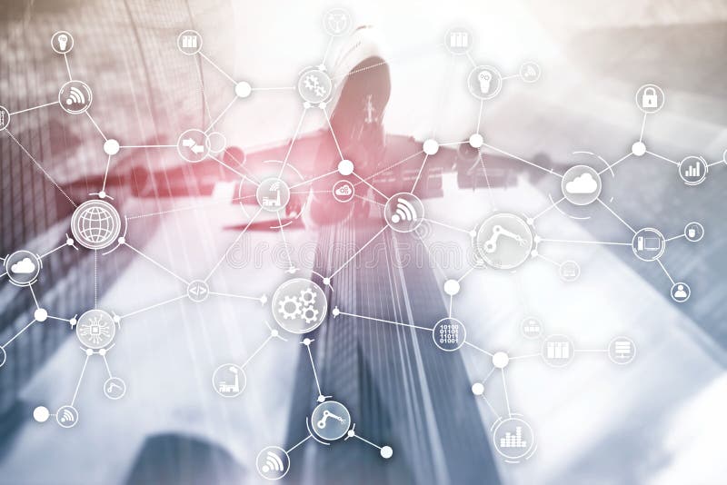 Estructura de organizaci?n del flujo de trabajo del proceso de negocio industrial de la tecnolog?a en la pantalla virtual Concept fotografía de archivo libre de regalías Estructura de organizaci?n del flujo de trabajo del proceso de negocio industrial de la tecnolog?a en la pantalla virtual Concept fotografía de archivo libre de regalías