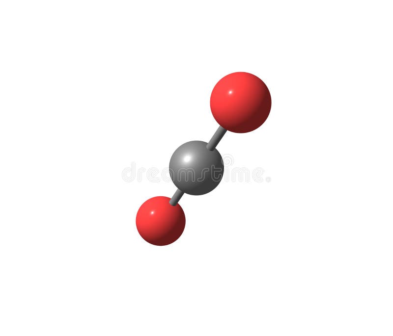 Estructura Molecular Del Dióxido De Carbono Aislada En Blanco Stock de  ilustración - Ilustración de carbono, calentamiento: 42230266