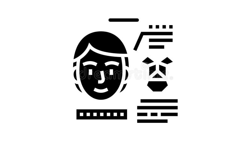 Estrutura do rosto de trabalho id glifo ícone animação