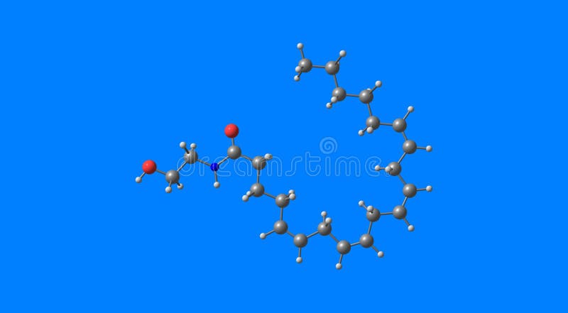 Estrutura Molecular Anandamida Isolada Em Branco Ilustração Stock -  Ilustração de atômico, chocolate: 214613056