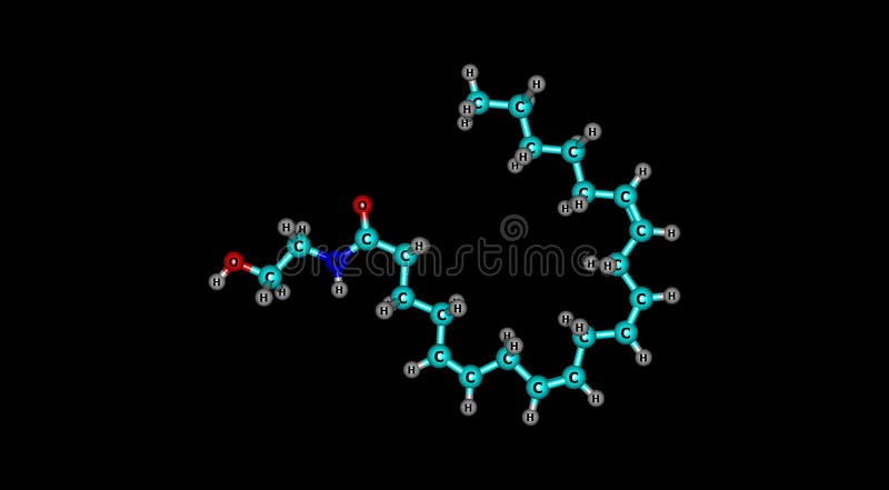 Estrutura Molecular Anandamida Isolada Em Branco Ilustração Stock -  Ilustração de atômico, chocolate: 214613056